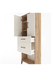 Arges Dolap 3 Raflı 2 Çekmeceli 2 Kapaklı 60x30x163 Çam-Aytaşı