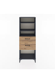 Arges Dolap 3 Raflı 2 Çekmeceli 60x30x163 Antrasit-Çam