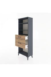 Arges Dolap 3 Raflı 2 Çekmeceli 60x30x163 Antrasit-Çam