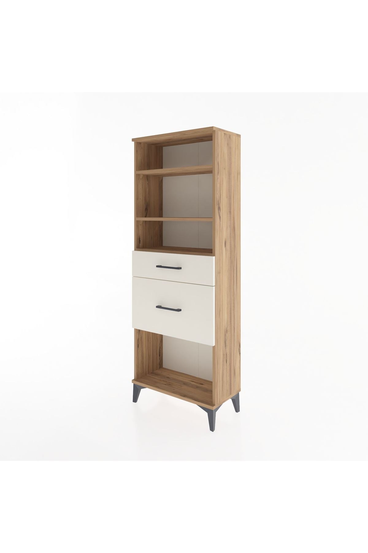 Arges Dolap 3 Raflı 2 Çekmeceli 60x30x163 Çam-Aytaşı