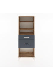Arges Dolap 3 Raflı 2 Çekmeceli 60x30x163 Çam-Antrasit
