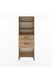 Arges Dolap 3 Raflı 2 Çekmeceli 60x30x163 Çam-Çam