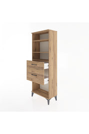 Arges Dolap 3 Raflı 2 Çekmeceli 60x30x163 Çam-Çam