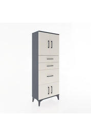 Arges Dolap 2 Raflı 3 Çekmeceli 4 Kapaklı 60x30x163 Antrasit-Aytaşı
