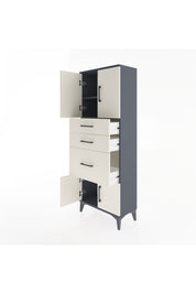 Arges Dolap 2 Raflı 3 Çekmeceli 4 Kapaklı 60x30x163 Antrasit-Aytaşı