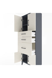 Arges Dolap 2 Raflı 3 Çekmeceli 4 Kapaklı 60x30x163 Antrasit-Aytaşı