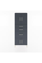 Arges Dolap 2 Raflı 3 Çekmeceli 4 Kapaklı 60x30x163 Antrasit-Antrasit