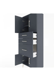 Arges Dolap 2 Raflı 3 Çekmeceli 4 Kapaklı 60x30x163 Antrasit-Antrasit