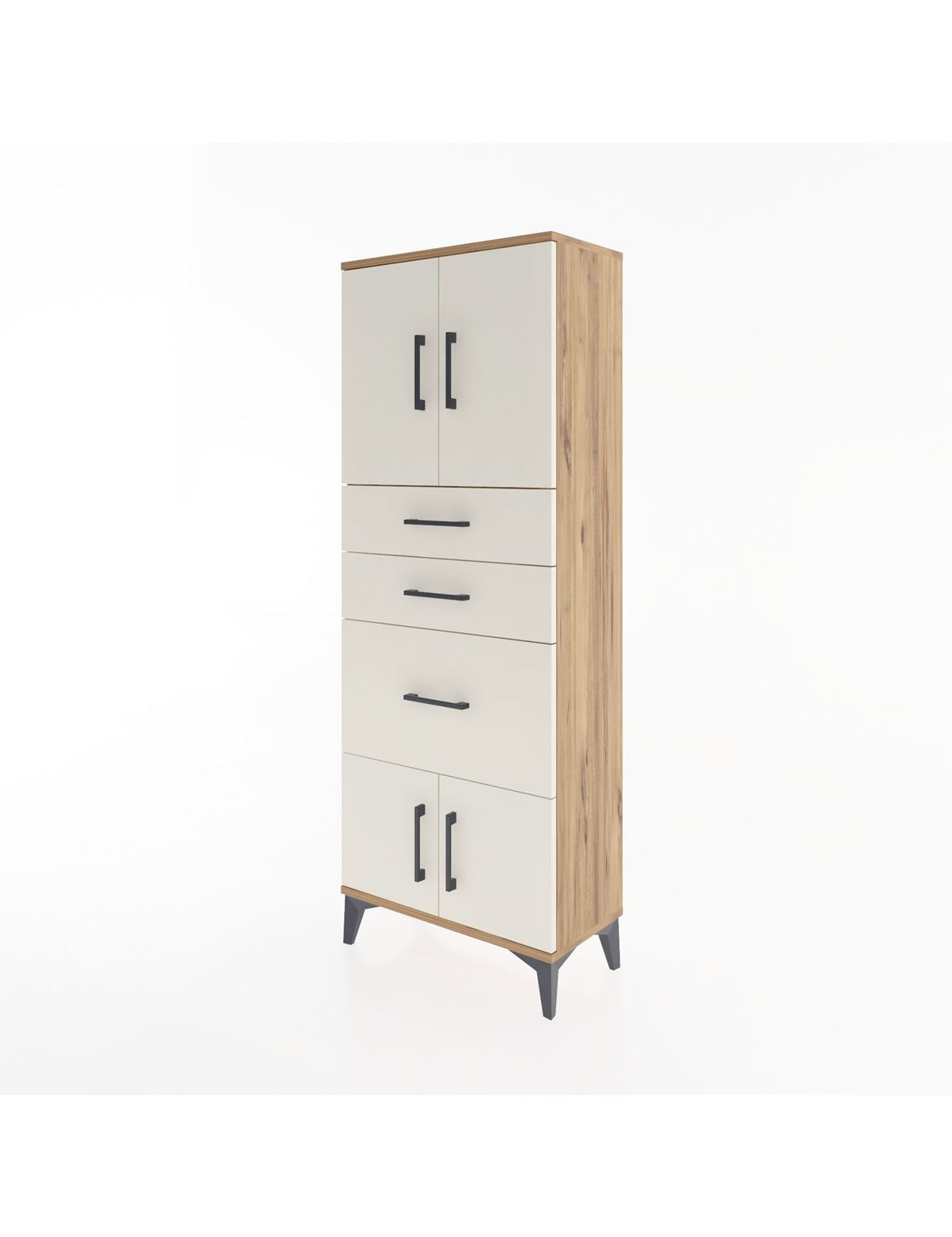 Arges Dolap 2 Raflı 3 Çekmeceli 4 Kapaklı 60x30x163 - S20M037V7A