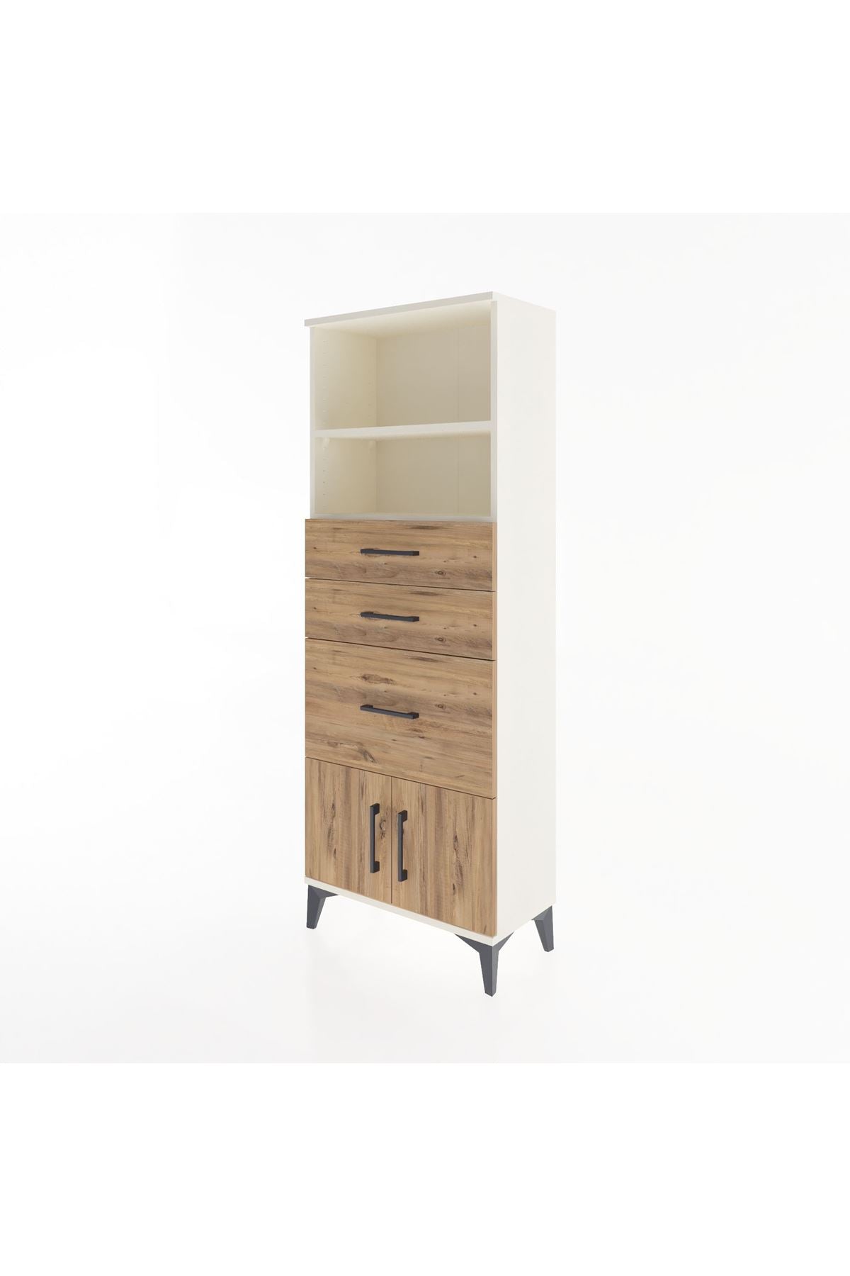 Arges Dolap 2 Raflı 3 Çekmeceli 2 Kapaklı 60x30x163 Aytaşı-Çam