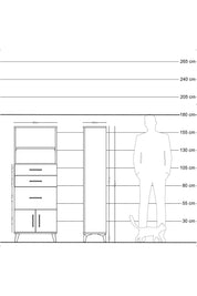 Arges Dolap 2 Raflı 3 Çekmeceli 2 Kapaklı 60x30x163 Aytaşı-Çam