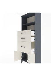 Arges Dolap 2 Raflı 3 Çekmeceli 2 Kapaklı 60x30x163 Antrasit-Aytaşı