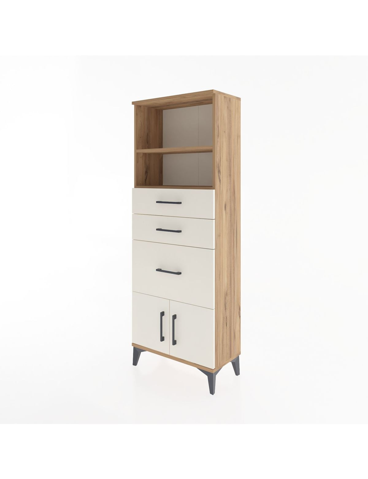 Arges Dolap 2 Raflı 3 Çekmeceli 2 Kapaklı 60x30x163 - S20M038V7A