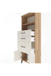 Arges Dolap 2 Raflı 3 Çekmeceli 2 Kapaklı 60x30x163 Çam-Aytaşı