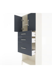 Arges Dolap 2 Raflı 3 Çekmeceli 2 Kapaklı 60x30x163 Aytaşı-Antrasit