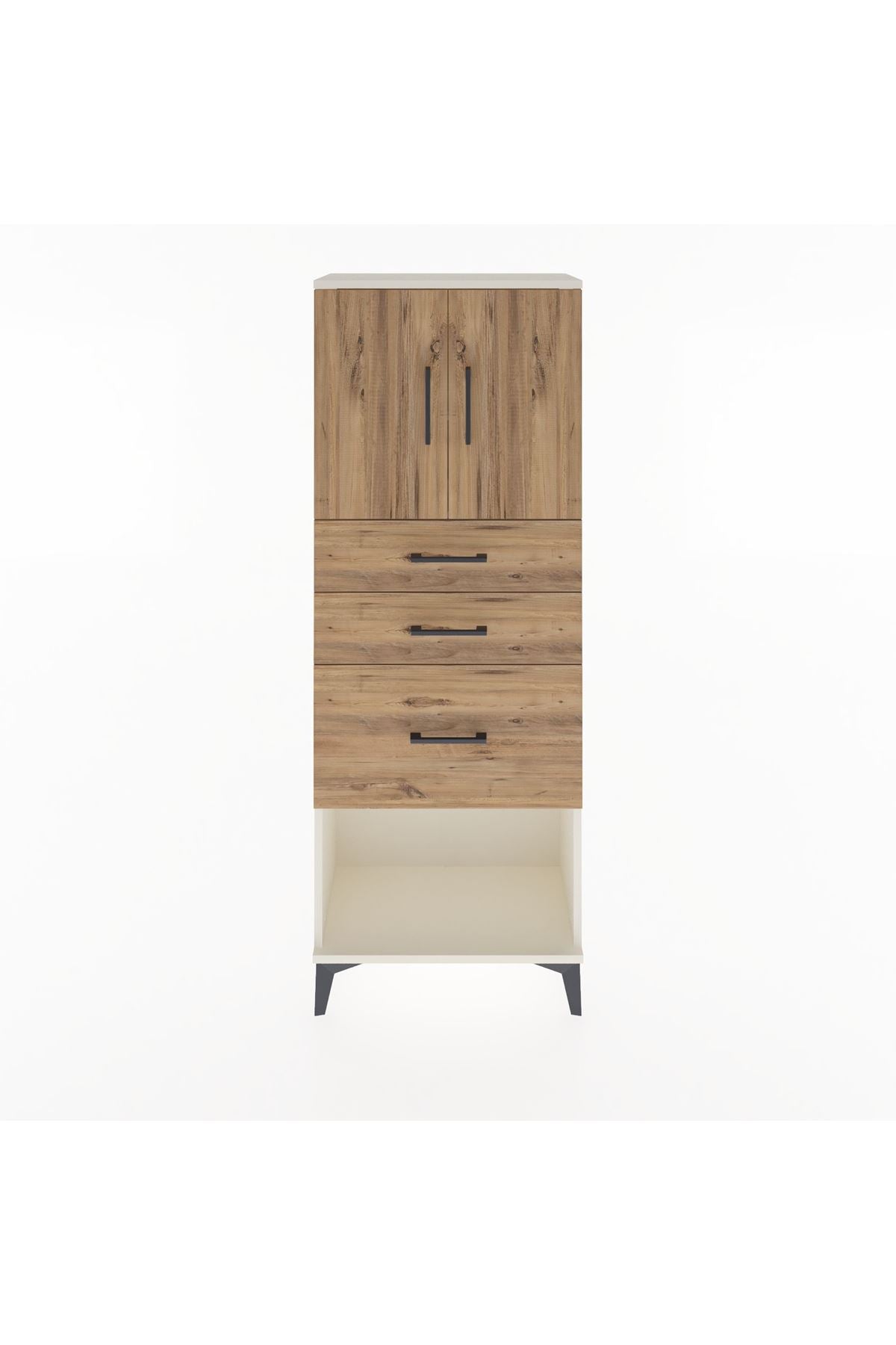 Arges Dolap 2 Raflı 3 Çekmeceli 2 Kapaklı 60x30x163 Aytaşı-Çam