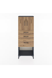 Arges Dolap 2 Raflı 3 Çekmeceli 2 Kapaklı 60x30x163 Antrasit-Çam