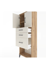 Arges Dolap 2 Raflı 3 Çekmeceli 2 Kapaklı 60x30x163 Çam-Aytaşı