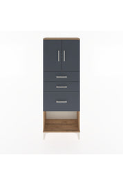 Arges Dolap 2 Raflı 3 Çekmeceli 2 Kapaklı 60x30x163 Çam-Antrasit