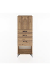 Arges Dolap 2 Raflı 3 Çekmeceli 2 Kapaklı 60x30x163 Çam-Çam