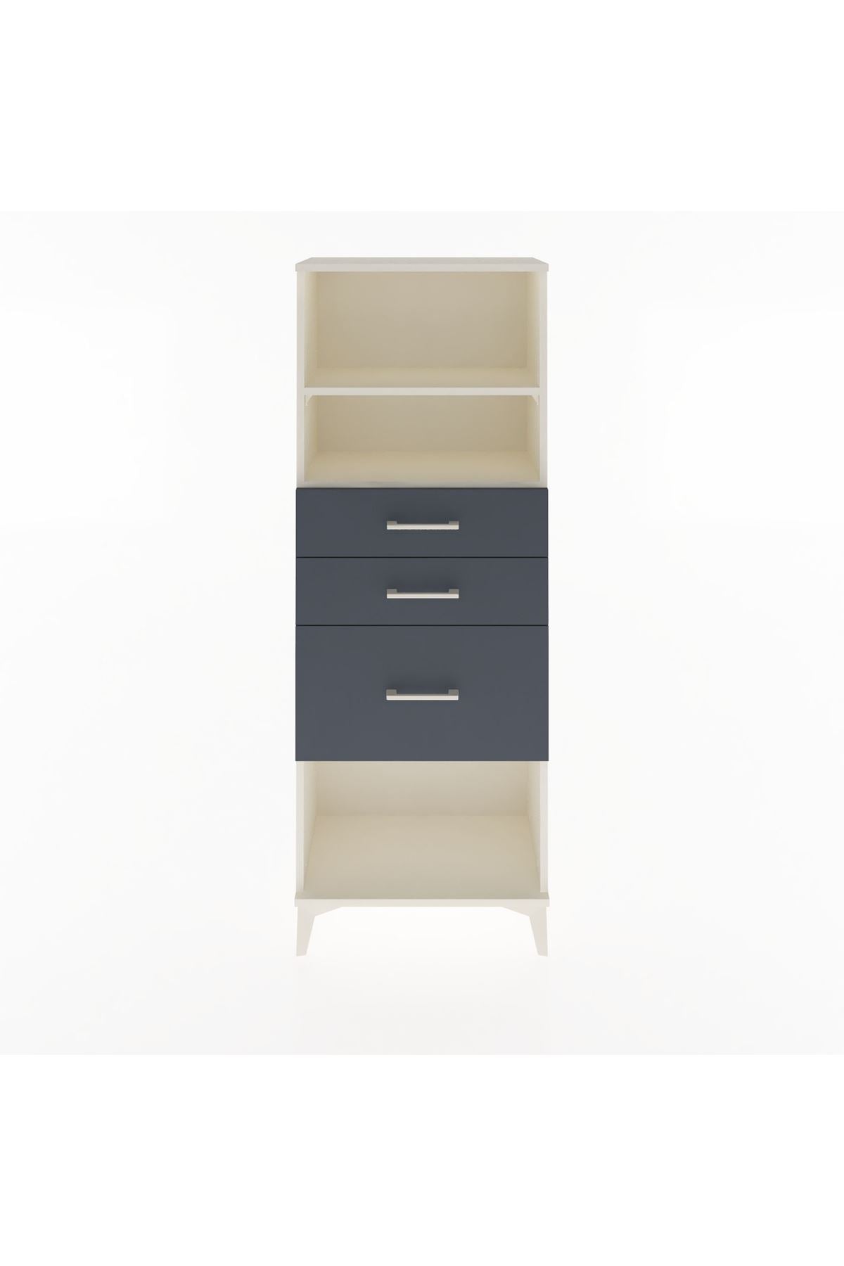 Arges Dolap 2 Raflı 3 Çekmeceli 60x30x163 Aytaşı-Antrasit