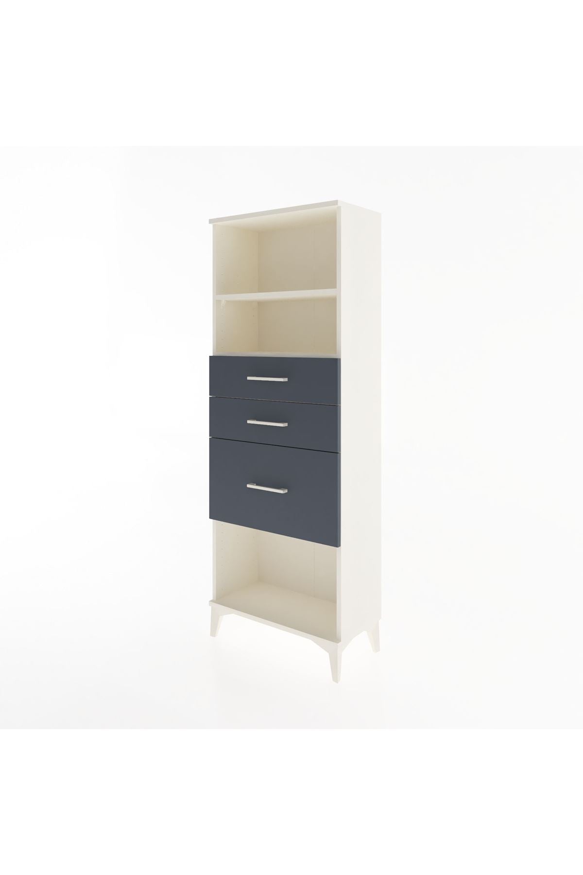 Arges Dolap 2 Raflı 3 Çekmeceli 60x30x163 Aytaşı-Antrasit