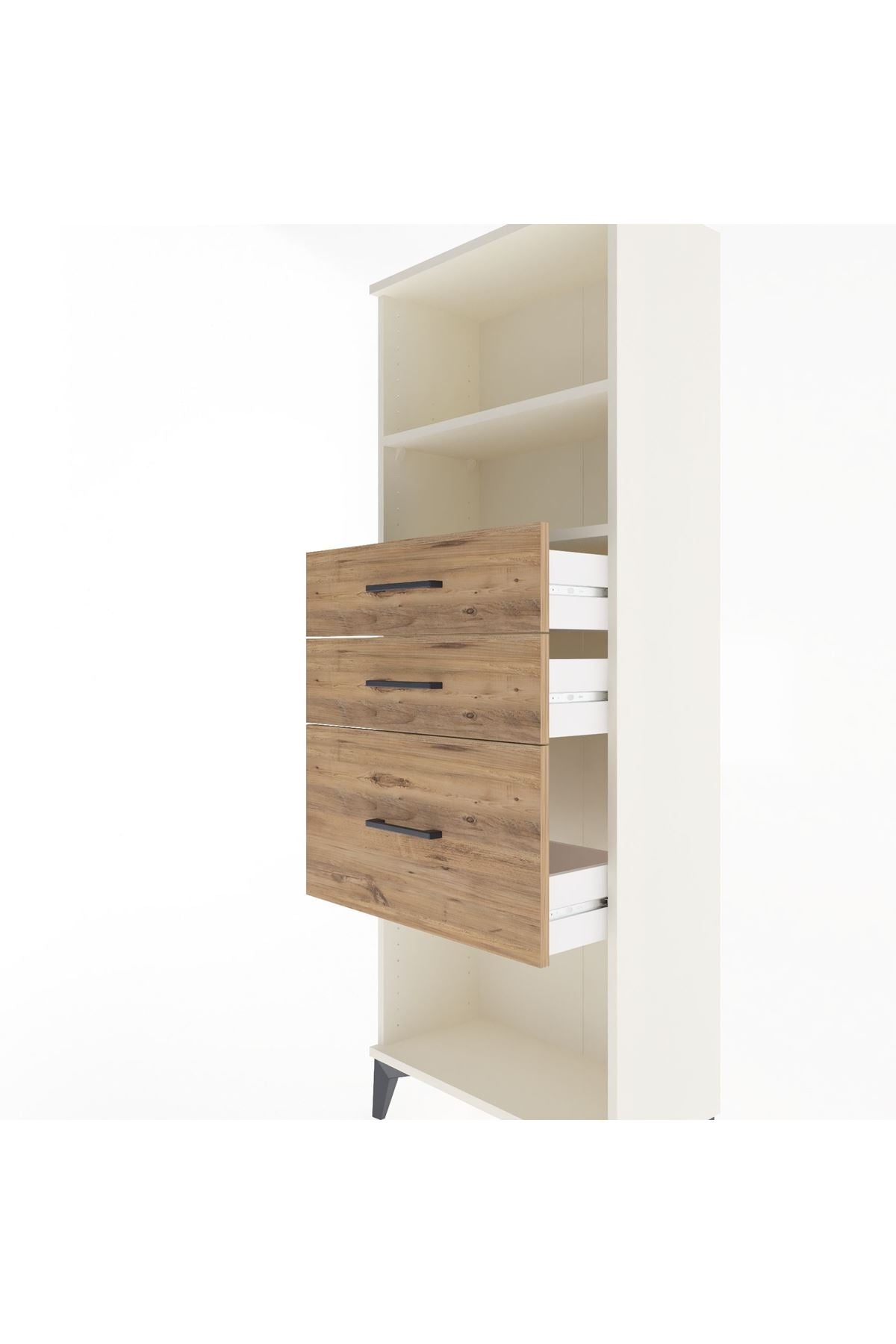 Arges Dolap 2 Raflı 3 Çekmeceli 60x30x163 Aytaşı-Çam
