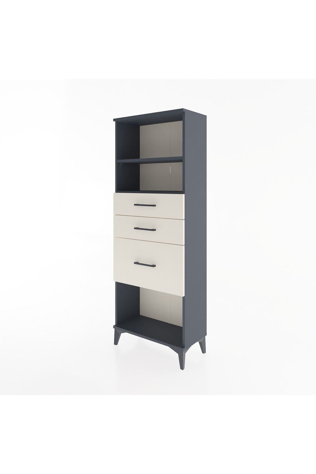 Arges Dolap 2 Raflı 3 Çekmeceli 60x30x163 Antrasit-Aytaşı