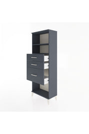 Arges Dolap 2 Raflı 3 Çekmeceli 60x30x163 Antrasit-Antrasit