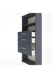 Arges Dolap 2 Raflı 3 Çekmeceli 60x30x163 Antrasit-Antrasit