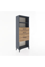 Arges Dolap 2 Raflı 3 Çekmeceli 60x30x163 Antrasit-Çam