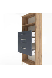 Arges Dolap 2 Raflı 3 Çekmeceli 60x30x163 Çam-Antrasit