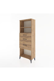 Arges Dolap 2 Raflı 3 Çekmeceli 60x30x163 Çam-Çam