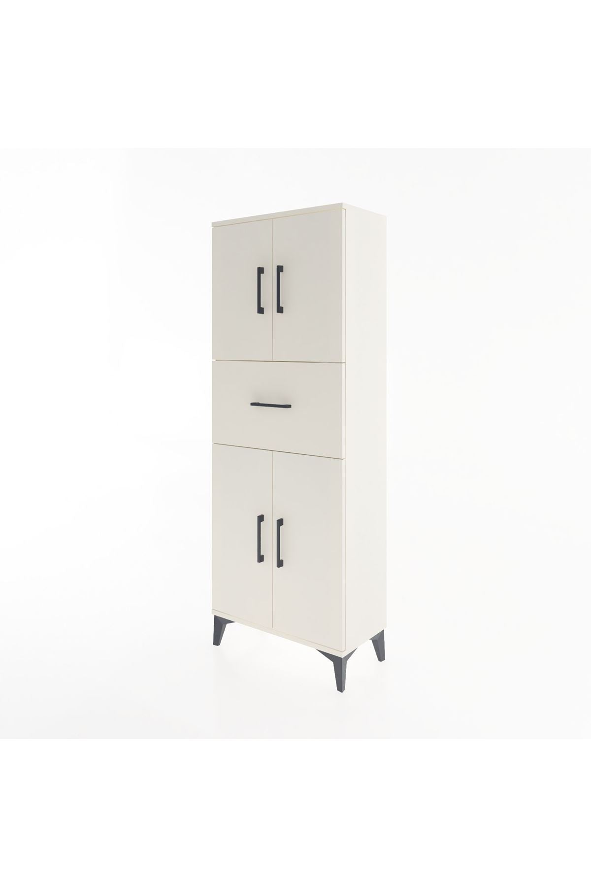 Arges Dolap 2 Raflı Tek Çekmeceli 4 Kapaklı 60x30x163 Aytaşı-Aytaşı