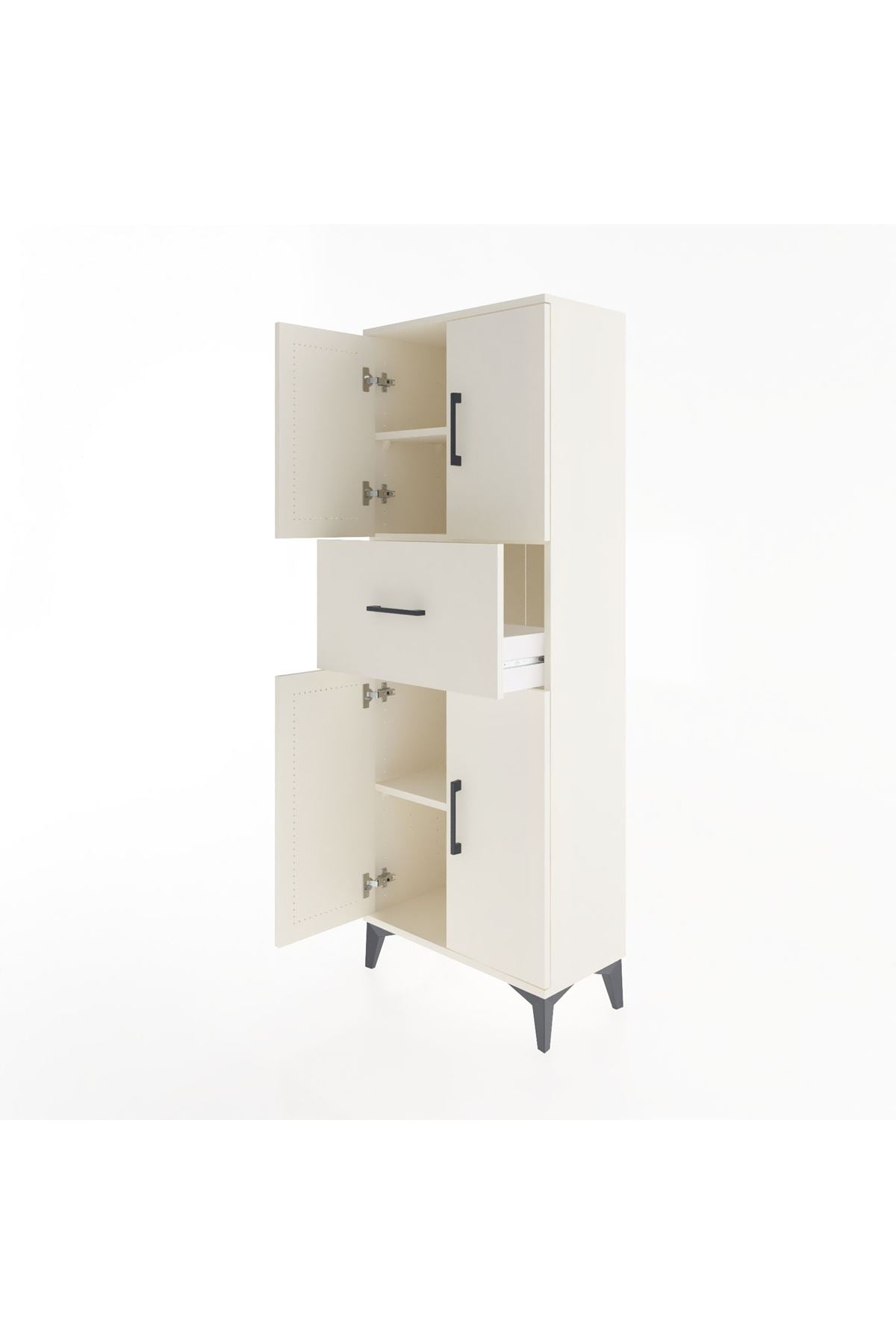 Arges Dolap 2 Raflı Tek Çekmeceli 4 Kapaklı 60x30x163 Aytaşı-Aytaşı