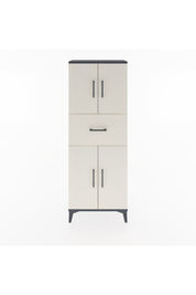 Arges Dolap 2 Raflı Tek Çekmeceli 4 Kapaklı 60x30x163 Antrasit-Aytaşı