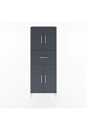 Arges Dolap 2 Raflı Tek Çekmeceli 4 Kapaklı 60x30x163 Antrasit-Antrasit