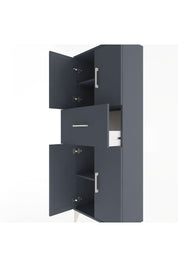 Arges Dolap 2 Raflı Tek Çekmeceli 4 Kapaklı 60x30x163 Antrasit-Antrasit