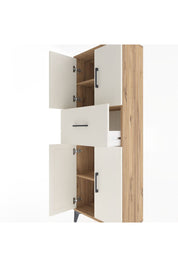 Arges Dolap 2 Raflı Tek Çekmeceli 4 Kapaklı 60x30x163 Çam-Aytaşı