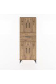 Arges Dolap 2 Raflı Tek Çekmeceli 4 Kapaklı 60x30x163 Çam-Çam