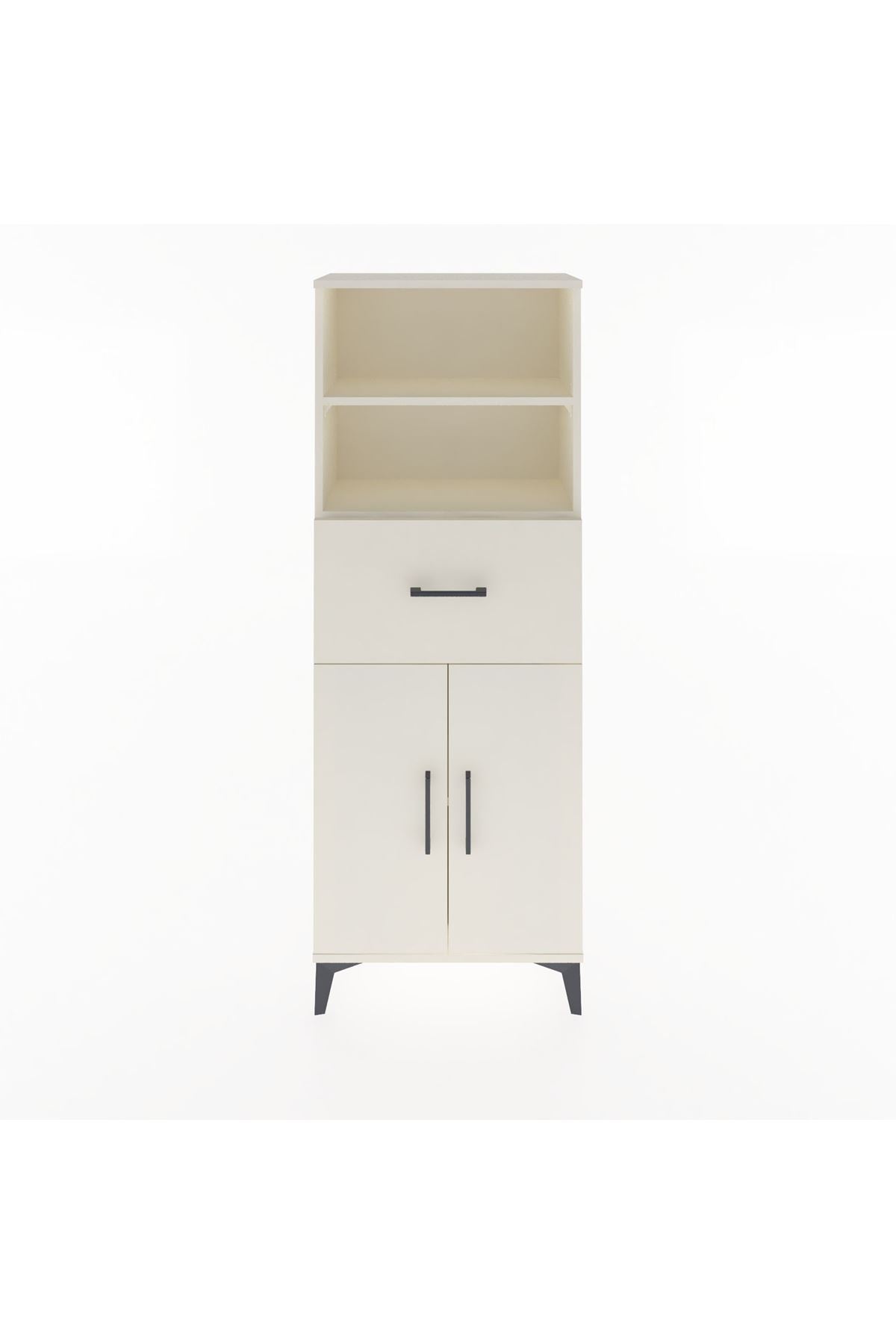 Arges Dolap 3 Raflı Tek Çekmeceli 2 Kapaklı 60x30x163 Aytaşı-Aytaşı