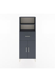 Arges Dolap 3 Raflı Tek Çekmeceli 2 Kapaklı 60x30x163 Antrasit-Antrasit