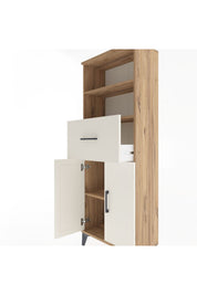 Arges Dolap 3 Raflı Tek Çekmeceli 2 Kapaklı 60x30x163 Çam-Aytaşı
