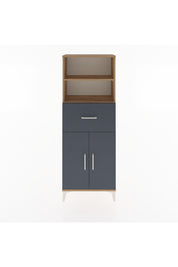 Arges Dolap 3 Raflı Tek Çekmeceli 2 Kapaklı 60x30x163 Çam-Antrasit