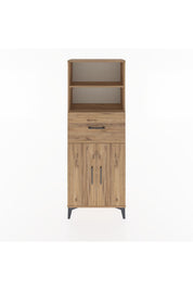 Arges Dolap 3 Raflı Tek Çekmeceli 2 Kapaklı 60x30x163 Çam-Çam