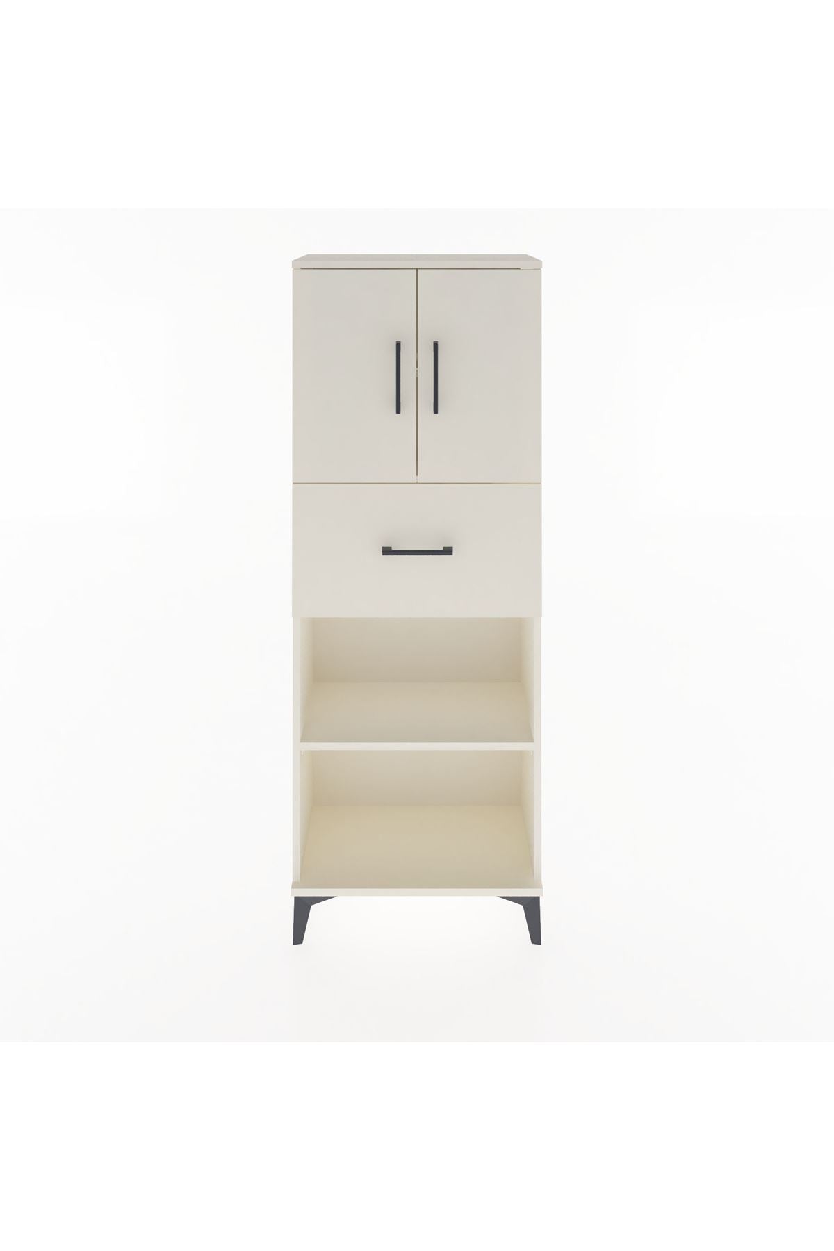 Arges Dolap 3 Raflı Tek Çekmeceli 2 Kapaklı 60x30x163 Aytaşı-Aytaşı