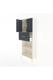 Arges Dolap 3 Raflı Tek Çekmeceli 2 Kapaklı 60x30x163 Aytaşı-Antrasit