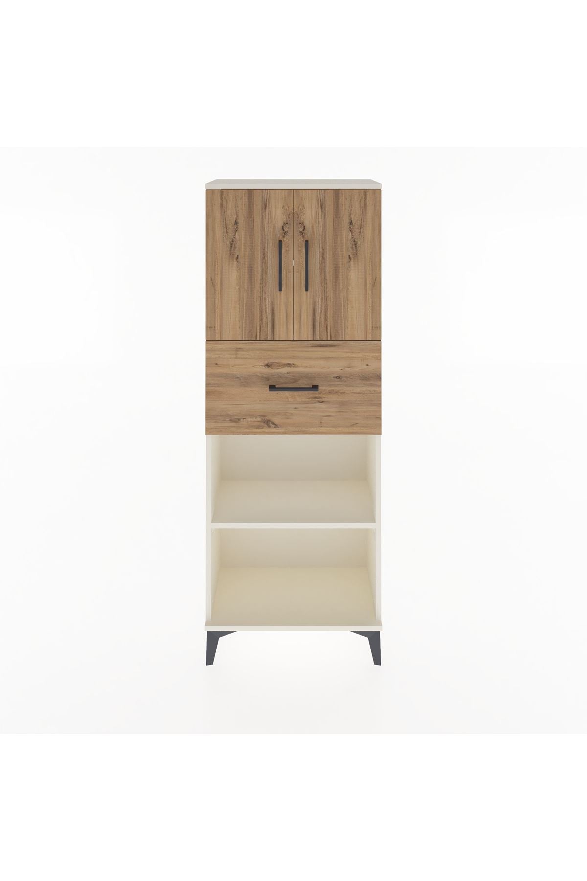 Arges Dolap 3 Raflı Tek Çekmeceli 2 Kapaklı 60x30x163 Aytaşı-Çam