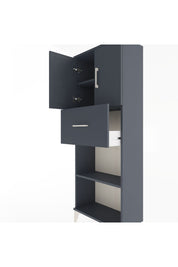 Arges Dolap 3 Raflı Tek Çekmeceli 2 Kapaklı 60x30x163 Antrasit-Antrasit