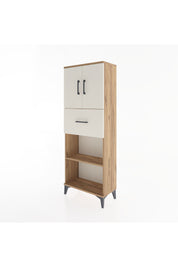 Arges Dolap 3 Raflı Tek Çekmeceli 2 Kapaklı 60x30x163 Çam-Aytaşı